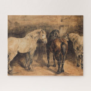 Drei Pferde im Stall (Théodore Géricault)