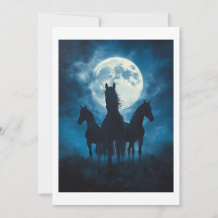 Drei Pferde Mond Dankeskarte