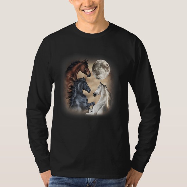 Drei Pferde Moon 3 Wolfs T-Shirt (Vorderseite)