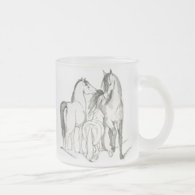 Drei PferdeTasse Mattglastasse (Rechts)