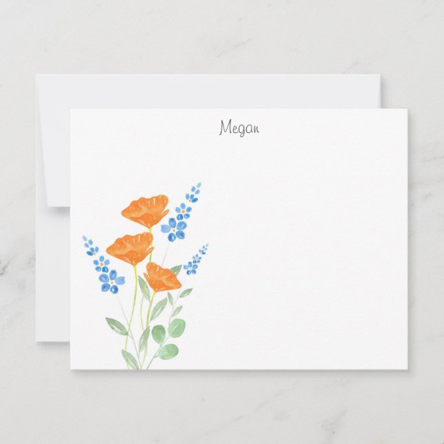 Drei Pfoten - Aquarellfarben - Bouquet - Karte (Vorderseite)