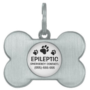 Drei Pfotenabdrücke Epilepsie Medizinischer Alarm Tiermarke