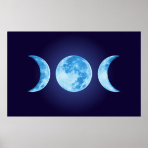 Drei-Phasen-Moon-Poster Poster