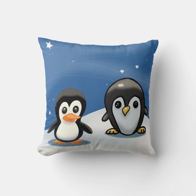 Drei Pinguine Throw Kissen (Vorderseite)