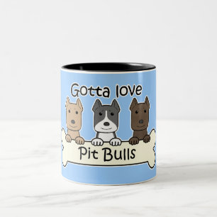 Drei Pitbulls Zweifarbige Tasse