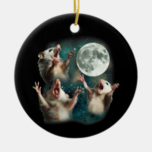 Drei Possum Mond 3 Opossum Lustig Seltsam Verfluch Keramik Ornament