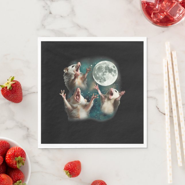 Drei Possum Moon 3Opossum Funny Weird Cureme Serviette (Beispiel)