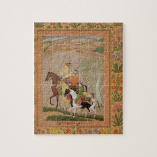 Drei Prinzen Going Hunting, c.1635 (Gouache auf PA