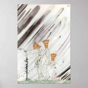 Drei Prinzessinnen im blauen Berg von Kay Nielsen Poster