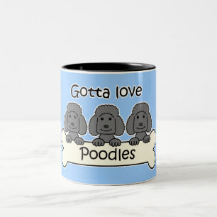 Drei Pudel Zweifarbige Tasse