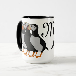 Drei Puffin Stehend Tasse