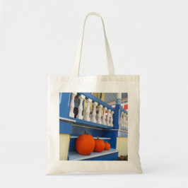 Drei Pumpkins auf einem Schritt - Martha's Vineyar Tragetasche