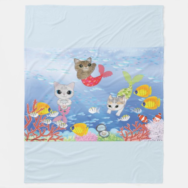 Drei Purrmaids Fleecedecke (Vorderseite)