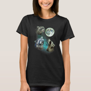 Drei Racoons heulen am Mond 3 Wolfs Wölfe Parodie T-Shirt