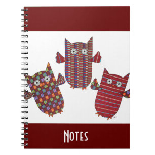 Drei Red Owls Notebook Notizblock