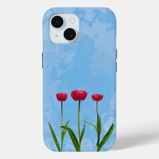 Drei Red Tulips zum Fall Blue Sky Case-Mate iPhone Hülle (Rückseite)