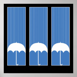 Drei Regenschirme Poster