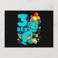 DREI REX 3 Jahre alt 3. Geburtstag Junge Dino
