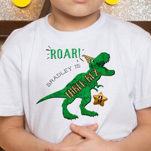 Drei-Rex-Dinosaurier 3. Geburtstag Kleinkind T-shirt