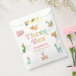 Drei Rex Dinosaurier 3. Geburtstagspartei Geschenktütchen
