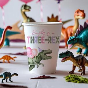 Drei-Rex-Party-Papiertücher für Mädchen Pappbecher