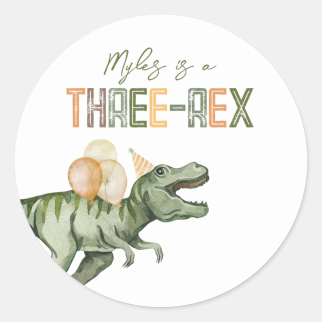 Drei-Rex-Party-Sticker Runder Aufkleber (Vorderseite)