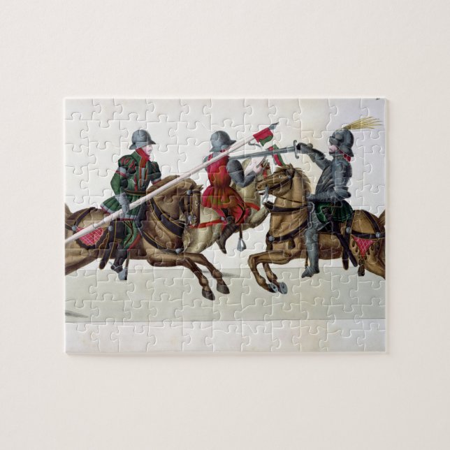 Drei Ritter an einem Turnier, Platte von 'einem (Horizontal)