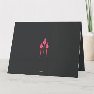 Drei rosa Blume mit schwarzem Hintergrund Dankeskarte