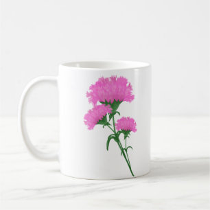 Drei rosa Gartennelken Kaffeetasse