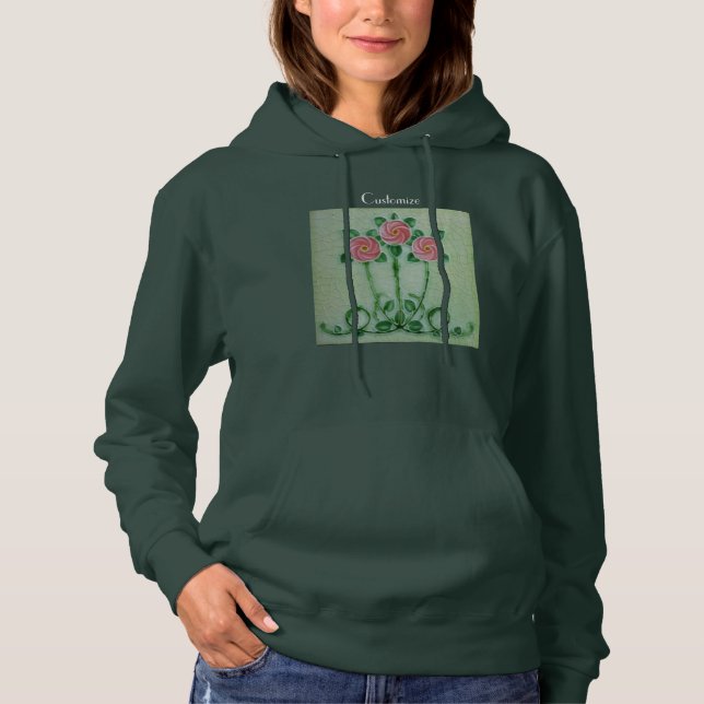 Drei rosa Roses Thunder_Cove Hoodie (Vorderseite)