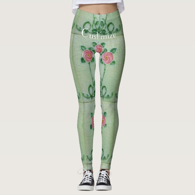 Drei rosa Roses Thunder_Cove Leggings (Vorderseite)