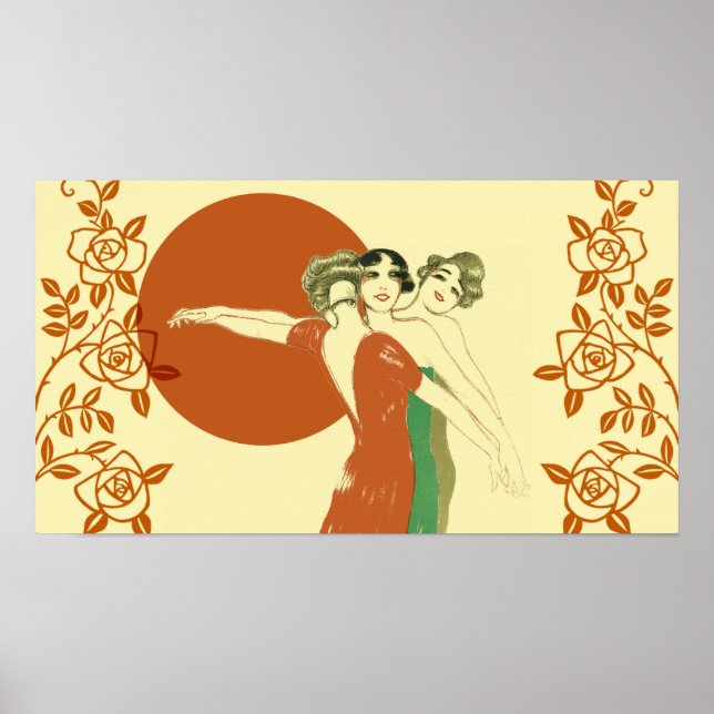 DREI ROSE, Art Déco Ladys: SOMMERSONNE Poster (Vorne)