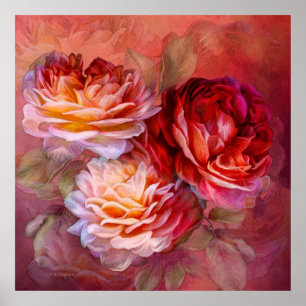 Drei Rose - Red - Fine Art Poster