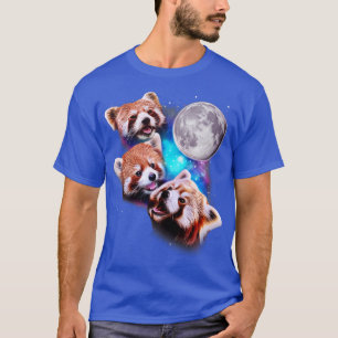 Drei Rote Pandas heulen den Mond an T-Shirt