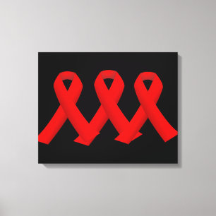 Drei rote Ribbons überwundene Canvas Art Leinwanddruck