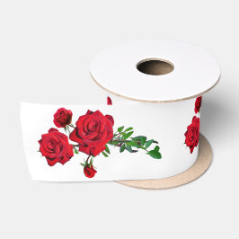 Drei Rote Rosen Satin Ribbon Satinband