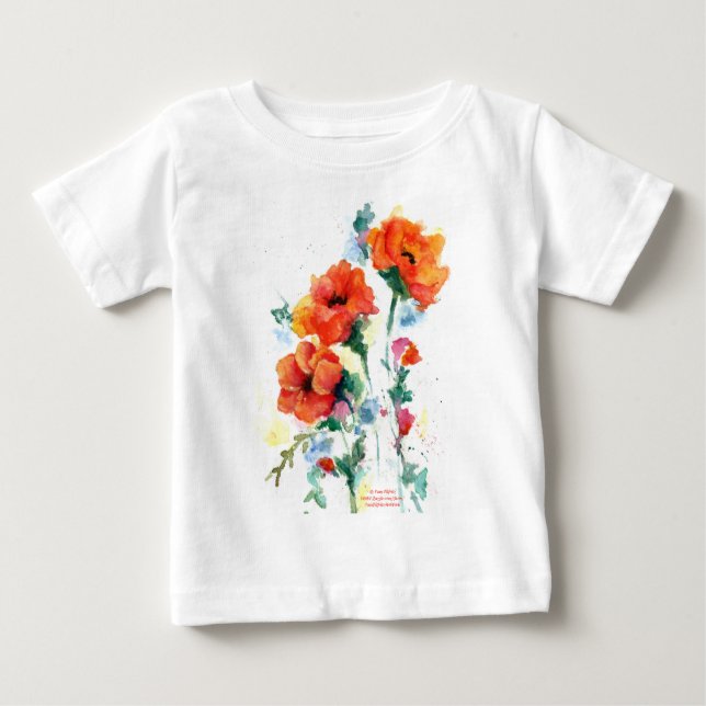Drei rote Steppchen Aquarell Baby T-shirt (Vorderseite)