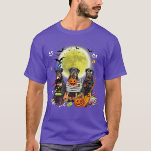 Drei Rottweiler Hunde Hexe Beängstigendes Mummy Ha T-Shirt