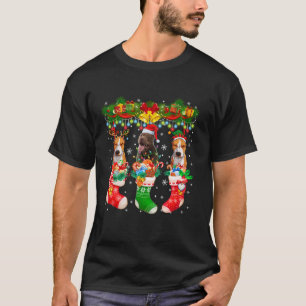 Drei Santa-Rentier-Elfen-Pitbull-Hunde in Weihnach T-Shirt