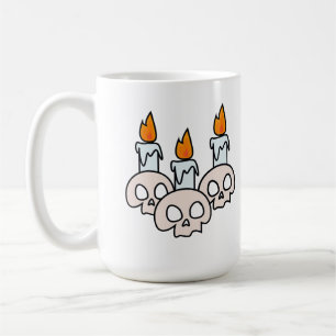 Drei Schädel mit brennenden Kerzen Kaffeetasse