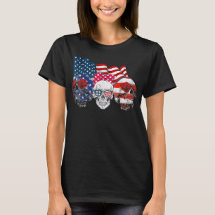 Drei Schädel Tag 4. Juli, glückliche Unabhängigkei T-Shirt