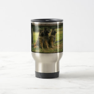Drei Schäferhund-Reise-Tasse Reisebecher