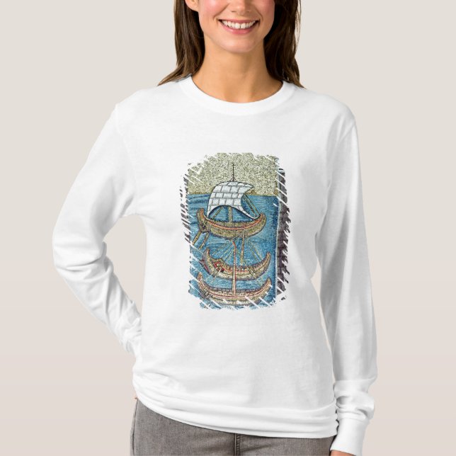 Drei Schiffe, die den Hafen von Ravenna kommen T-Shirt (Vorderseite)