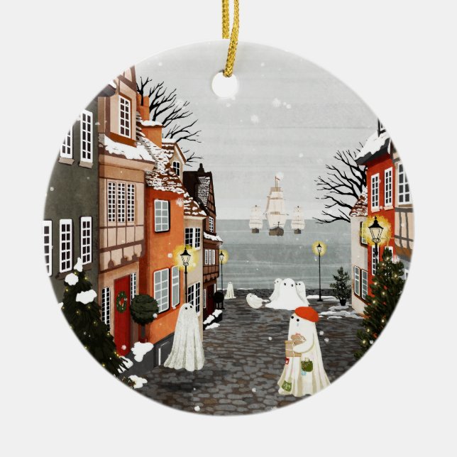 Drei Schiffe Keramik Ornament (Vorne)
