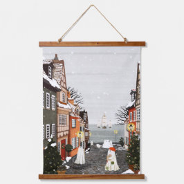 Drei Schiffe Wandteppich Mit Holzrahmen