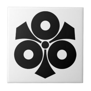 Drei Schlangenaugen mit Schwertern Fliese