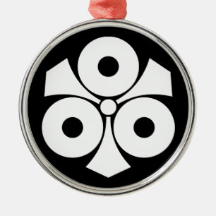 Drei Schlangenaugen mit Schwertern Silbernes Ornament