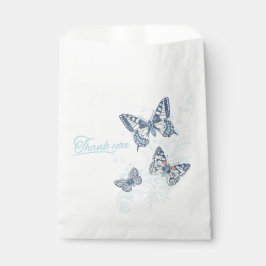 Drei Schmetterlinge zeichnend Dankeschön blauer Ho Geschenktütchen