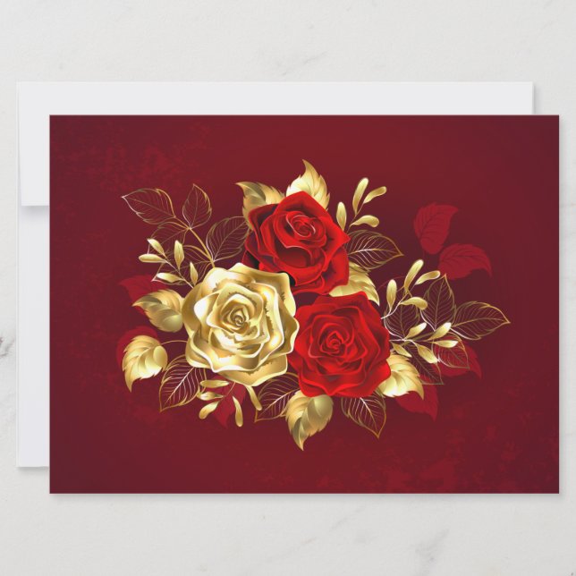 Drei Schmuckstücke Rose Ankündigung (Vorderseite)