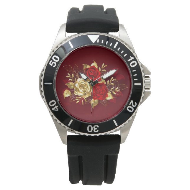 Drei Schmuckstücke Rose Armbanduhr (Vorderseite)